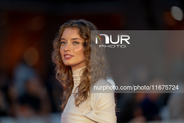 Giulia Maenza attends the ''U.S. Palmese'' red carpet during the 19th Rome Film Festival at Auditorium Parco Della Musica in Rome, Italy, on...