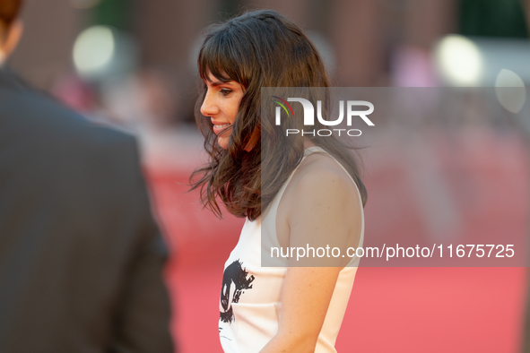 Aurora Calabresi attends the ''U.S. Palmese'' red carpet during the 19th Rome Film Festival at Auditorium Parco Della Musica in Rome, Italy,...