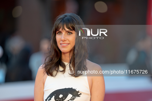 Aurora Calabresi attends the ''U.S. Palmese'' red carpet during the 19th Rome Film Festival at Auditorium Parco Della Musica in Rome, Italy,...