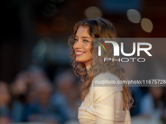 Giulia Maenza attends the ''U.S. Palmese'' red carpet during the 19th Rome Film Festival at Auditorium Parco Della Musica in Rome, Italy, on...