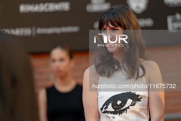 Aurora Calabresi attends the ''U.S. Palmese'' red carpet during the 19th Rome Film Festival at Auditorium Parco Della Musica in Rome, Italy,...