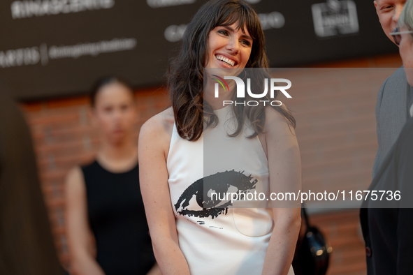 Aurora Calabresi attends the ''U.S. Palmese'' red carpet during the 19th Rome Film Festival at Auditorium Parco Della Musica in Rome, Italy,...