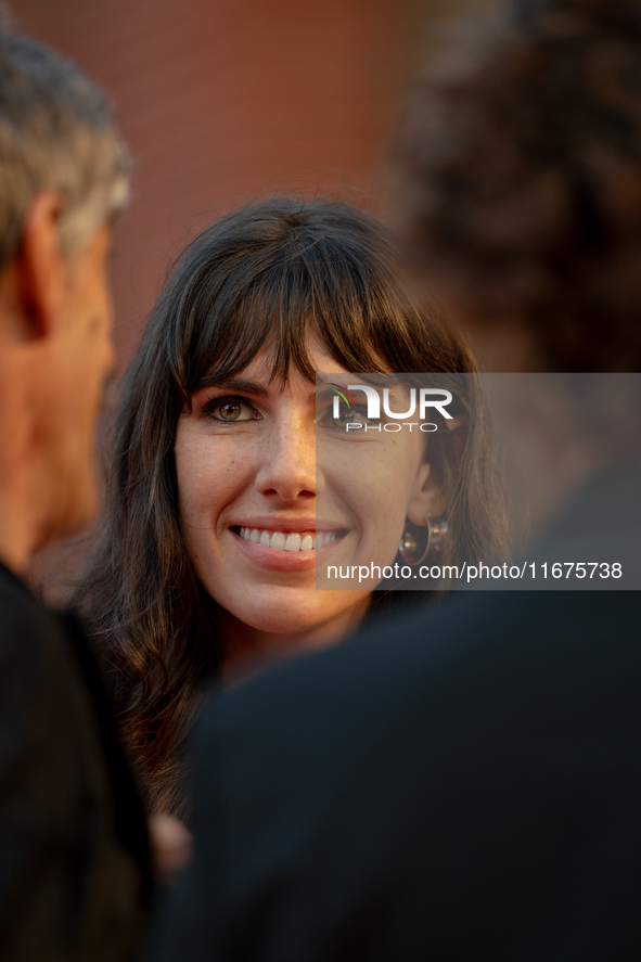 Aurora Calabresi attends the ''U.S. Palmese'' red carpet during the 19th Rome Film Festival at Auditorium Parco Della Musica in Rome, Italy,...