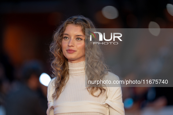 Giulia Maenza attends the ''U.S. Palmese'' red carpet during the 19th Rome Film Festival at Auditorium Parco Della Musica in Rome, Italy, on...