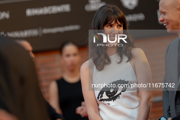 Aurora Calabresi attends the ''U.S. Palmese'' red carpet during the 19th Rome Film Festival at Auditorium Parco Della Musica in Rome, Italy,...