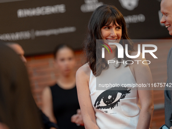 Aurora Calabresi attends the ''U.S. Palmese'' red carpet during the 19th Rome Film Festival at Auditorium Parco Della Musica in Rome, Italy,...