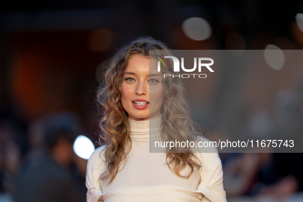 Giulia Maenza attends the ''U.S. Palmese'' red carpet during the 19th Rome Film Festival at Auditorium Parco Della Musica in Rome, Italy, on...