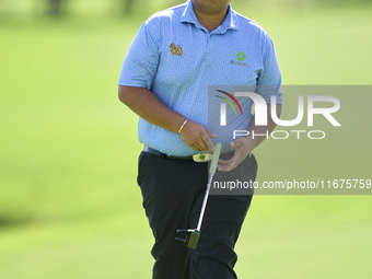 Kiradech Aphibarnrat of Thailand walks on the 16th green on day one of the Estrella Damm N.A. Andalucia Masters 2024 at Real Club de Golf So...