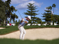 David Micheluzzi of Australia plays his shot out of a bunker on the 16th hole on day one of the Estrella Damm N.A. Andalucia Masters 2024 at...