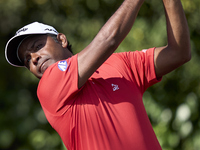 Om Prakash Chouhan of India tees off on the 17th hole on day one of the Estrella Damm N.A. Andalucia Masters 2024 at Real Club de Golf Sotog...