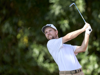 Rasmus Neergaard-Petersen of Denmark tees off on the 17th hole on day one of the Estrella Damm N.A. Andalucia Masters 2024 at Real Club de G...