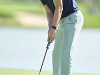 Daan Huizing of the Netherlands plays his shot on the 16th green on day one of the Estrella Damm N.A. Andalucia Masters 2024 at Real Club de...