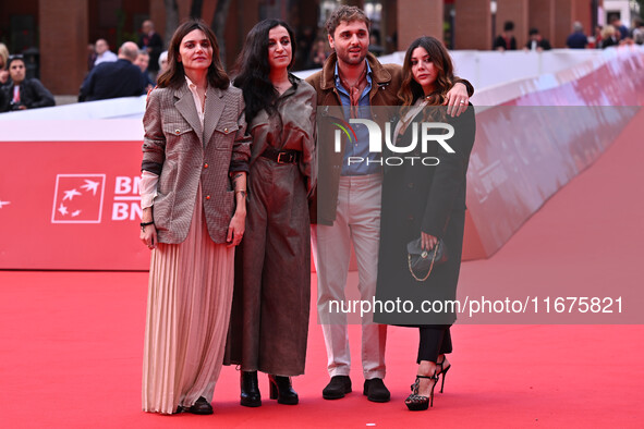 Elisa Fuksas, Elisa Casseri, Flavio Furno, and Lavinia Fuksas attend the ''Marko Polo'' red carpet during the 19th Rome Film Festival at Aud...