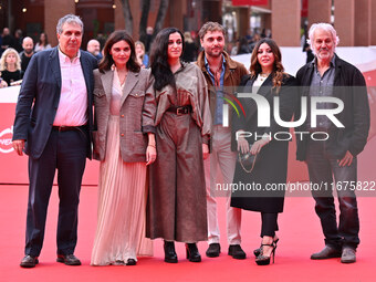 Benedetto Habib, Elisa Fuksas, Elisa Casseri, Flavio Furno, Lavinia Fuksas, and a guest attend the ''Marko Polo'' red carpet during the 19th...