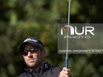 Matthew Southgate of England tees off on the 17th hole on day one of the Estrella Damm N.A. Andalucia Masters 2024 at Real Club de Golf Soto...