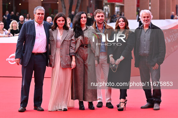 Benedetto Habib, Elisa Fuksas, Elisa Casseri, Flavio Furno, Lavinia Fuksas, and a guest attend the ''Marko Polo'' red carpet during the 19th...