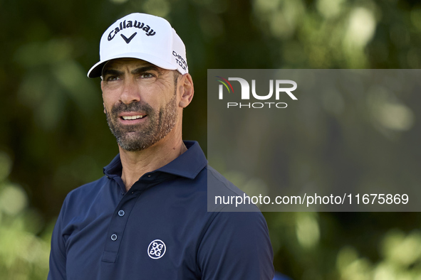 Alvaro Quiros of Spain looks on the 17th hole on day one of the Estrella Damm N.A. Andalucia Masters 2024 at Real Club de Golf Sotogrande in...