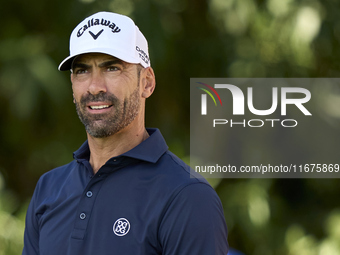 Alvaro Quiros of Spain looks on the 17th hole on day one of the Estrella Damm N.A. Andalucia Masters 2024 at Real Club de Golf Sotogrande in...