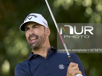 Alvaro Quiros of Spain tees off on the 17th hole on day one of the Estrella Damm N.A. Andalucia Masters 2024 at Real Club de Golf Sotogrande...