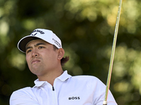 Gavin Green of Malaysia tees off on the 17th hole on day one of the Estrella Damm N.A. Andalucia Masters 2024 at Real Club de Golf Sotogrand...