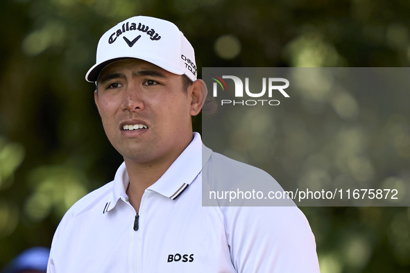 Gavin Green of Malaysia looks at the 17th green on day one of the Estrella Damm N.A. Andalucia Masters 2024 at Real Club de Golf Sotogrande...