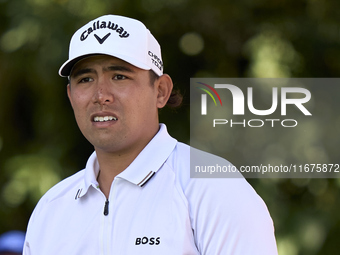 Gavin Green of Malaysia looks at the 17th green on day one of the Estrella Damm N.A. Andalucia Masters 2024 at Real Club de Golf Sotogrande...