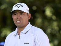 Gavin Green of Malaysia looks at the 17th green on day one of the Estrella Damm N.A. Andalucia Masters 2024 at Real Club de Golf Sotogrande...