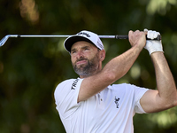 Oliver Wilson of England tees off on the 17th hole on day one of the Estrella Damm N.A. Andalucia Masters 2024 at Real Club de Golf Sotogran...