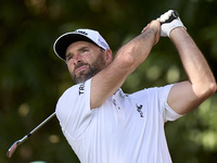 Oliver Wilson of England tees off on the 17th hole on day one of the Estrella Damm N.A. Andalucia Masters 2024 at Real Club de Golf Sotogran...