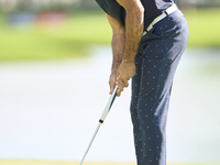 Alvaro Quiros of Spain plays a shot on the 16th green on day one of the Estrella Damm N.A. Andalucia Masters 2024 at Real Club de Golf Sotog...