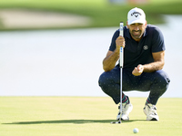 Alvaro Quiros of Spain studies his shot on the 16th green on day one of the Estrella Damm N.A. Andalucia Masters 2024 at Real Club de Golf S...