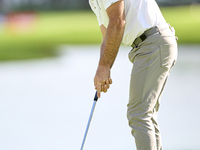 Oliver Wilson of England plays a shot on the 16th green on day one of the Estrella Damm N.A. Andalucia Masters 2024 at Real Club de Golf Sot...