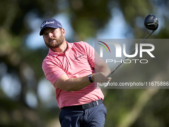 Jordan Smith of England tees off on the 12th hole on day one of the Estrella Damm N.A. Andalucia Masters 2024 at Real Club de Golf Sotogrand...