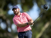 Jordan Smith of England tees off on the 12th hole on day one of the Estrella Damm N.A. Andalucia Masters 2024 at Real Club de Golf Sotogrand...