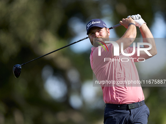 Jordan Smith of England tees off on the 12th hole on day one of the Estrella Damm N.A. Andalucia Masters 2024 at Real Club de Golf Sotogrand...