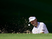 David Ravetto of France plays his shot out of a bunker on the 11th hole on day one of the Estrella Damm N.A. Andalucia Masters 2024 at Real...