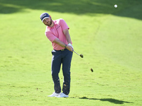 Jordan Smith of England plays his second shot on the 11th hole on day one of the Estrella Damm N.A. Andalucia Masters 2024 at Real Club de G...