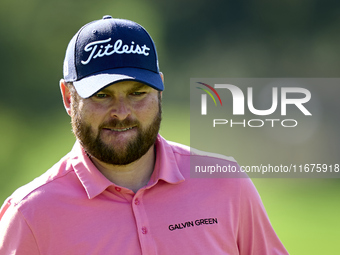 Jordan Smith of England reacts on the 11th green on day one of the Estrella Damm N.A. Andalucia Masters 2024 at Real Club de Golf Sotogrande...