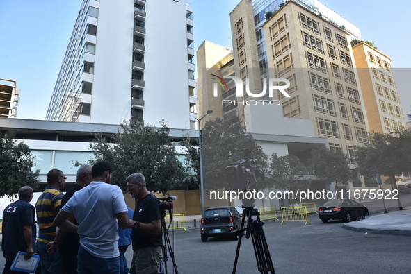 A central Beirut building, home to the offices of Al Jazeera and the embassies of Norway and Azerbaijan, is evacuated in Beirut, Lebanon, on...