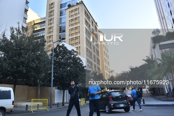 A central Beirut building, home to the offices of Al Jazeera and the embassies of Norway and Azerbaijan, is evacuated in Beirut, Lebanon, on...