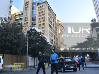 A central Beirut building, home to the offices of Al Jazeera and the embassies of Norway and Azerbaijan, is evacuated in Beirut, Lebanon, on...