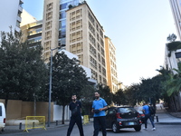 A central Beirut building, home to the offices of Al Jazeera and the embassies of Norway and Azerbaijan, is evacuated in Beirut, Lebanon, on...