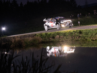 Driver Sebastien Ogier and co-driver Vincent Landais of the team Toyota Gazoo Racing WRT, with their Toyota GR Yaris Rally1 Hybrid, face the...