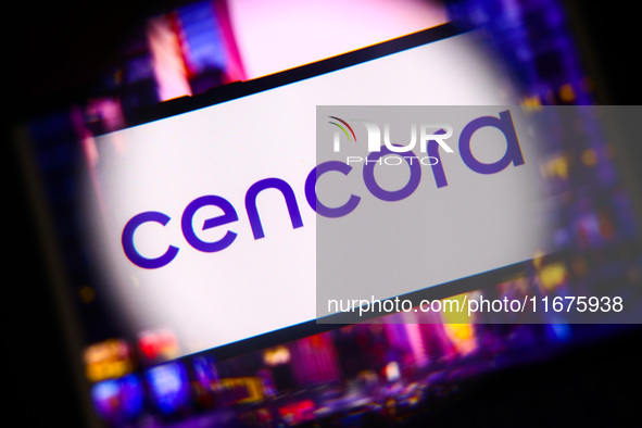 Cencora logo is screened on a mobile phone for illustration photo. Krakow, Poland on October 17th, 2024. 