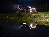 Driver Elfyn Evans and co-driver Scott Martin of the team Toyota Gazoo Racing WRT, in a Toyota GR Yaris Rally1 Hybrid, face the first day of...