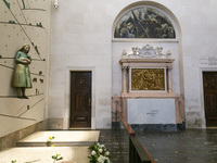 In Lisbon, Portugal, on October 17, 2024, a general view inside the Basilica of Fatima in Portugal shows Fatima becoming a pilgrimage destin...