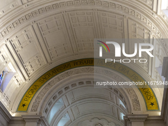 In Lisbon, Portugal, on October 17, 2024, a general view inside the Basilica of Fatima in Portugal shows Fatima becoming a pilgrimage destin...