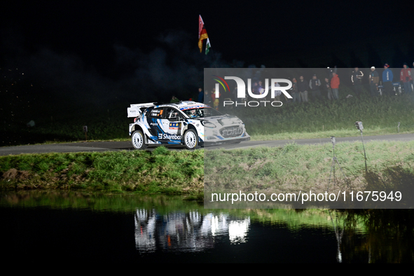 Driver Jourdan Serderidis and co-driver Frederic Miclotte of the M-Sport Ford WRT, Ford Puma Rally1 Hybrid, face the first day of the race d...