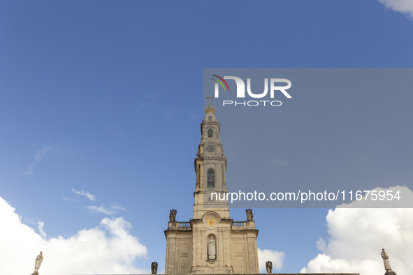 A general view outside the Basilica of Fatima in Lisbon, Portugal, on October 17, 2024. Fatima becomes a pilgrimage destination for migrants...