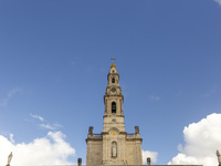 A general view outside the Basilica of Fatima in Lisbon, Portugal, on October 17, 2024. Fatima becomes a pilgrimage destination for migrants...